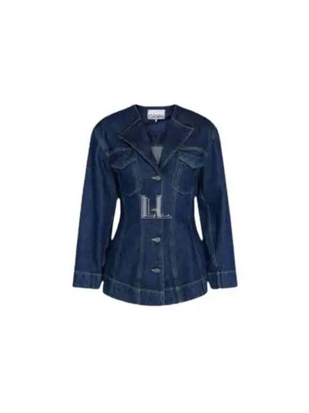 Hourglass Denim Jacket Indigo Blue - GANNI - BALAAN 2