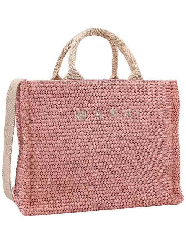 Small Raffia East West Tote Bag Pink - MARNI - BALAAN 5