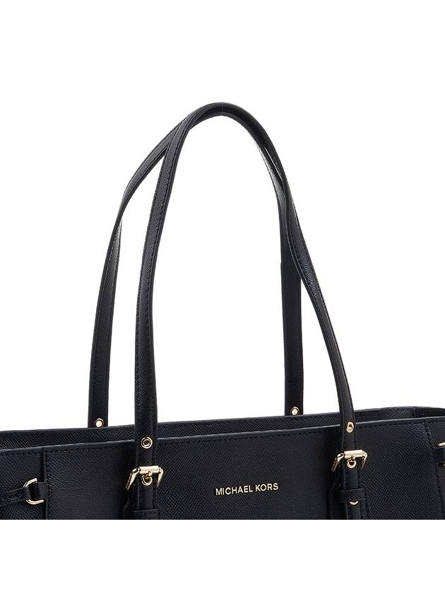 Voyager Medium Cross Grain Leather Tote Bag Black - MICHAEL KORS - BALAAN 9