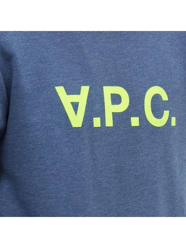 Men's Neon VPC Logo Long Sleeve Sweatshirt Blue - A.P.C. - BALAAN 4