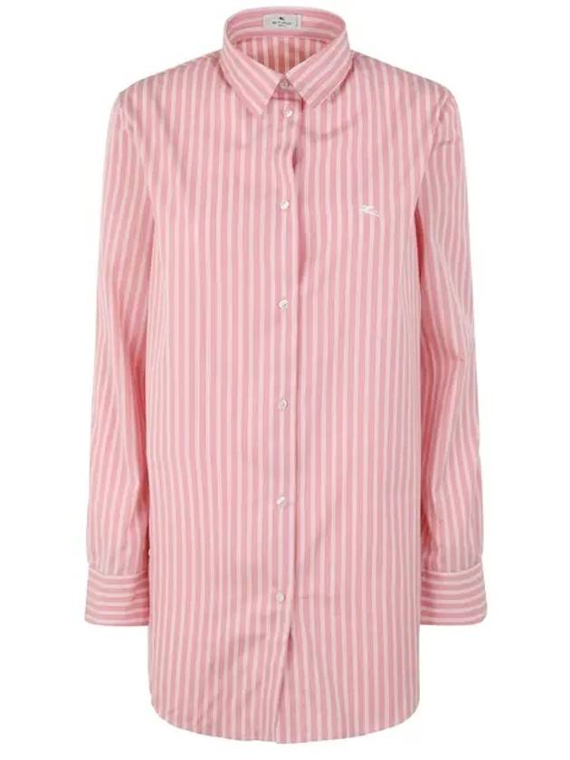 Striped Cotton Oversized Shirt Pink - ETRO - BALAAN.