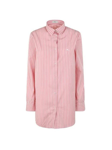 Striped Cotton Oversized Shirt Pink - ETRO - BALAAN 1