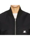 Courr ges 323CBL128NY0020 BLACK Women s Padded Bomber Jacket - COURREGES - BALAAN 9