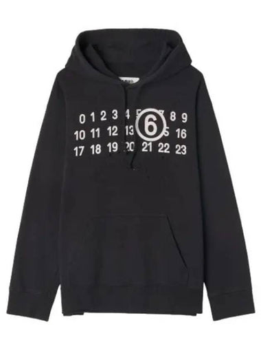 MM6 logo print hood black - MAISON MARGIELA - BALAAN 1