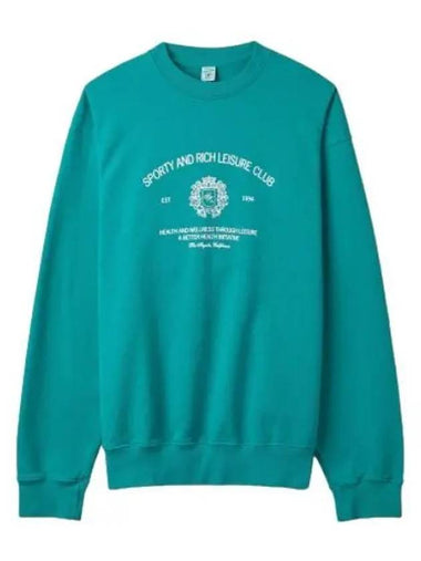 Crest Sweatshirt Teal White T Shirt - SPORTY & RICH - BALAAN 1