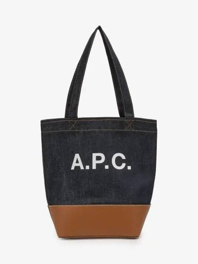 Logo Denim Axel Small Tote Bag Brown - A.P.C. - BALAAN 2