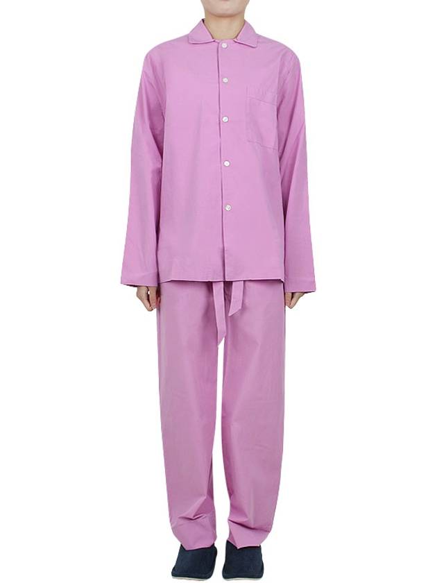 Poplin Long Sleeve Shirt Purple Pink - TEKLA - 10