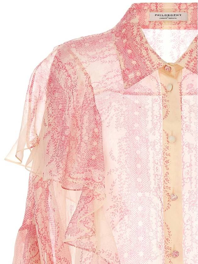 Philosophy Di Lorenzo Serafini Silk Crépon Shirt Ruffles - PHILOSOPHY DI LORENZO SERAFINI - BALAAN 3