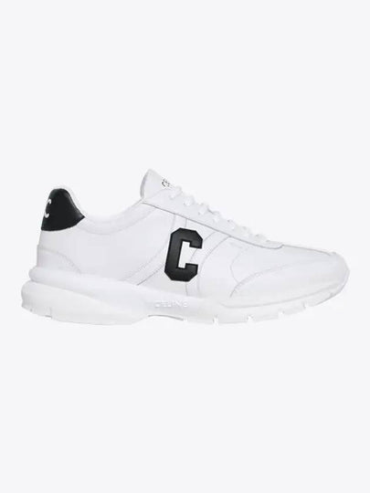 Runner CR02 Calfskin Lace-Up Low Top Sneakers White - CELINE - BALAAN 2