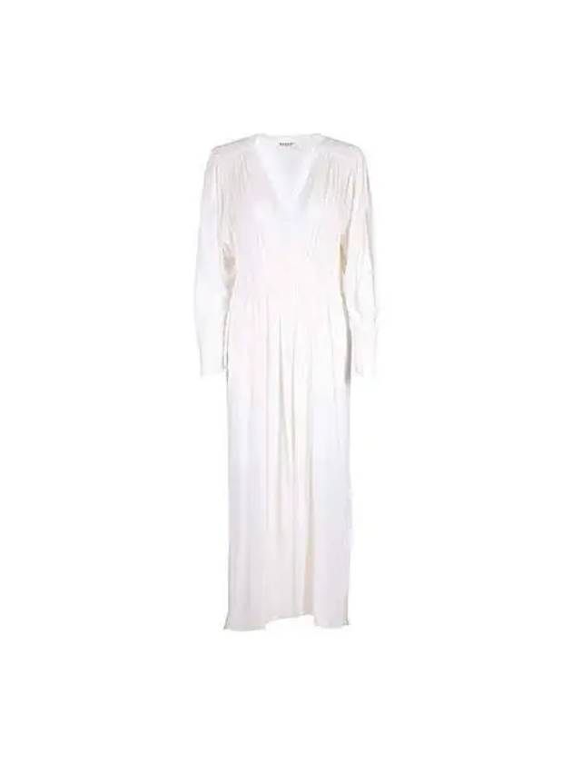 Women s EZINIA V neck long dress ecru RO0009 FA1J43E - ISABEL MARANT - BALAAN 1