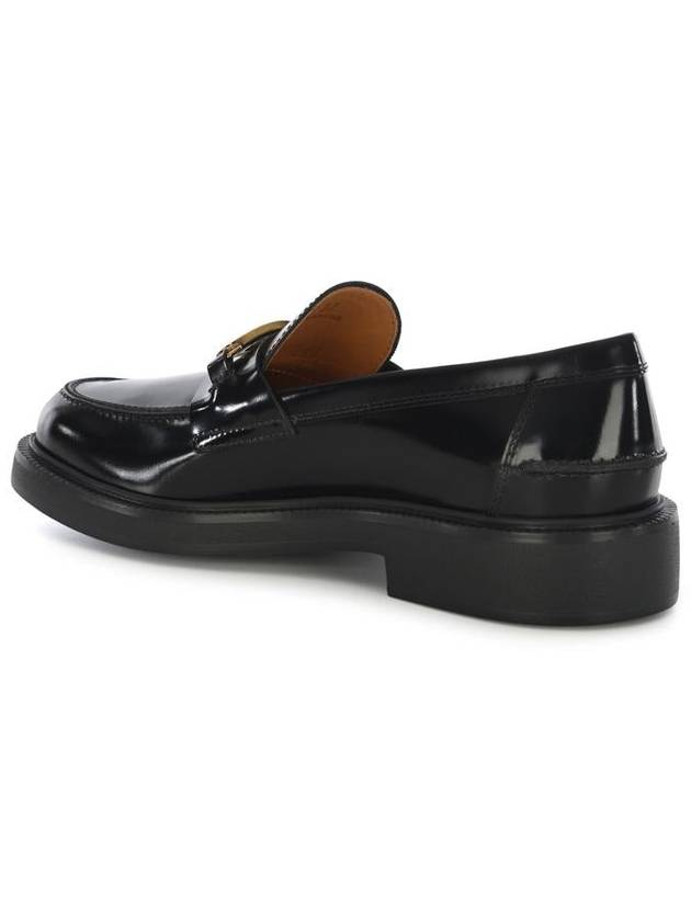 Metal Logo Leather Loafers Black - TOD'S - BALAAN 5