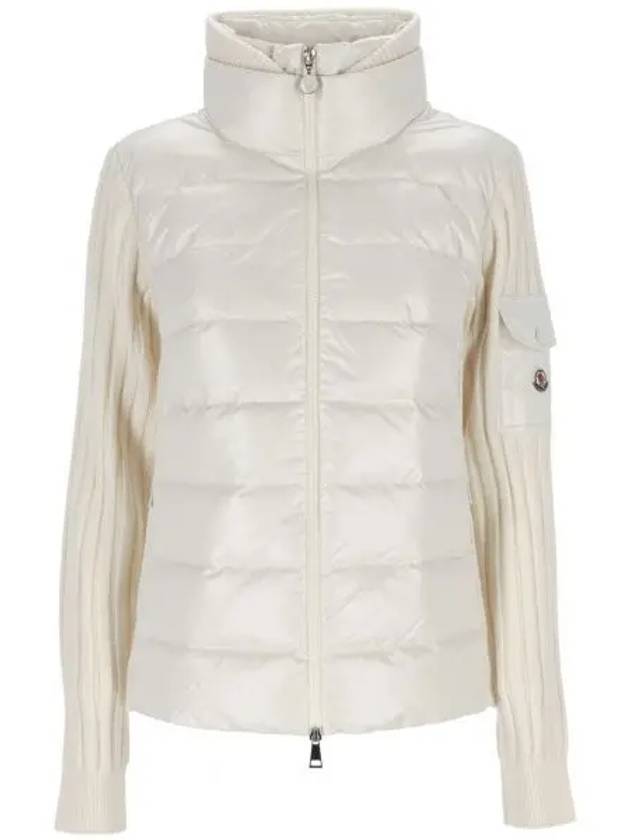 Women's Padded Wool Cardigan White - MONCLER - BALAAN 2