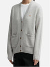 Baby Fox Patch Boxy Cardigan Light Grey Melange - MAISON KITSUNE - BALAAN 9