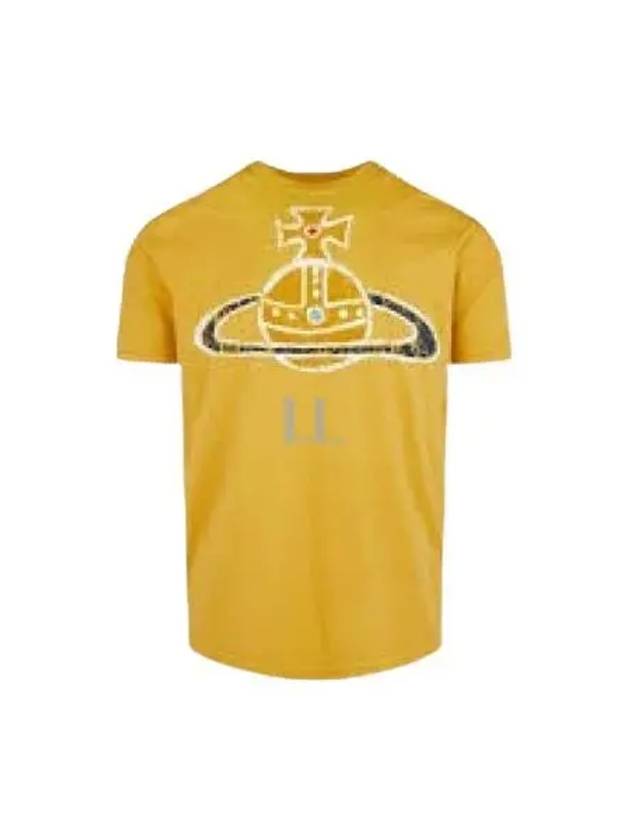 Women's Print Logo Short Sleeve T-Shirt Yellow - VIVIENNE WESTWOOD - BALAAN 2