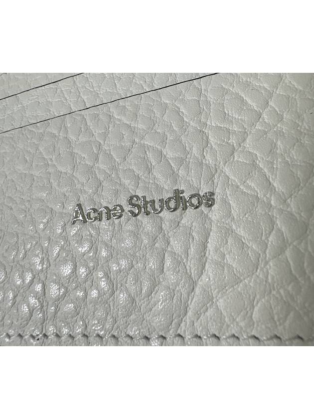 Embossed Logo Leather Card Holder White - ACNE STUDIOS - BALAAN 4