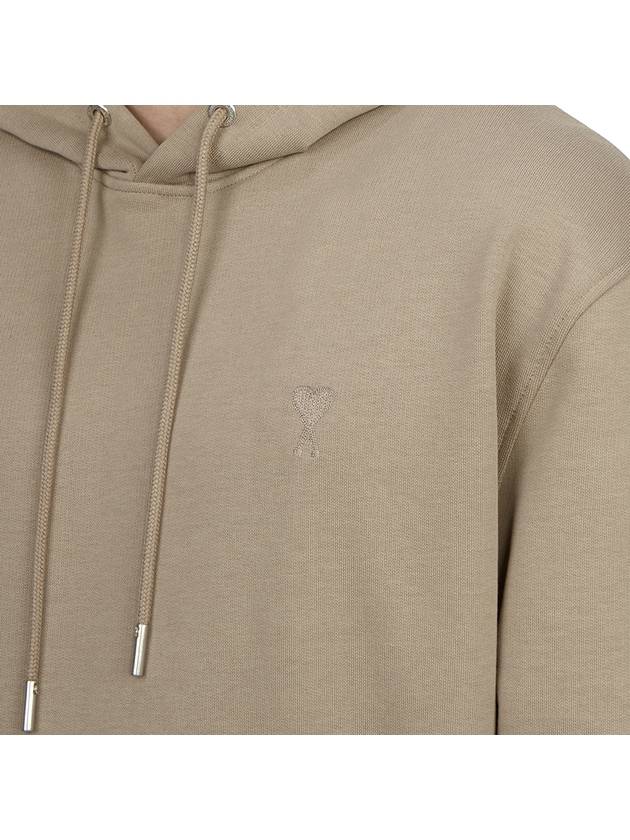 Mini Heart Logo Hoodie Beige - AMI - BALAAN 8