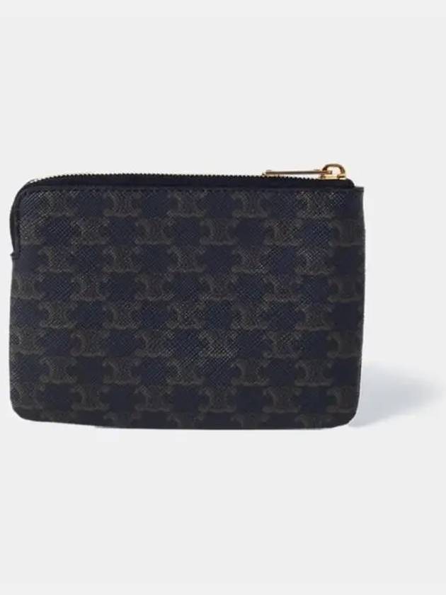 Triomphe Canvas Coin Card Wallet Black - CELINE - BALAAN 3