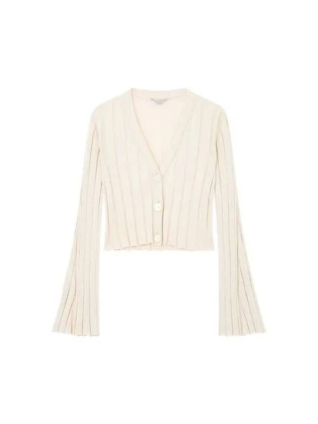 Wide rib cotton crop cardigan ivory - STELLA MCCARTNEY - BALAAN 1