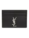 Monogram Card Case in Smooth Leather Black - SAINT LAURENT - BALAAN 2