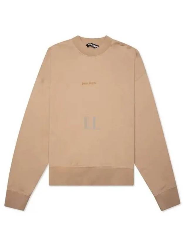 Reverse Logo Crew Neck Sweatshirt Beige - PALM ANGELS - BALAAN 2