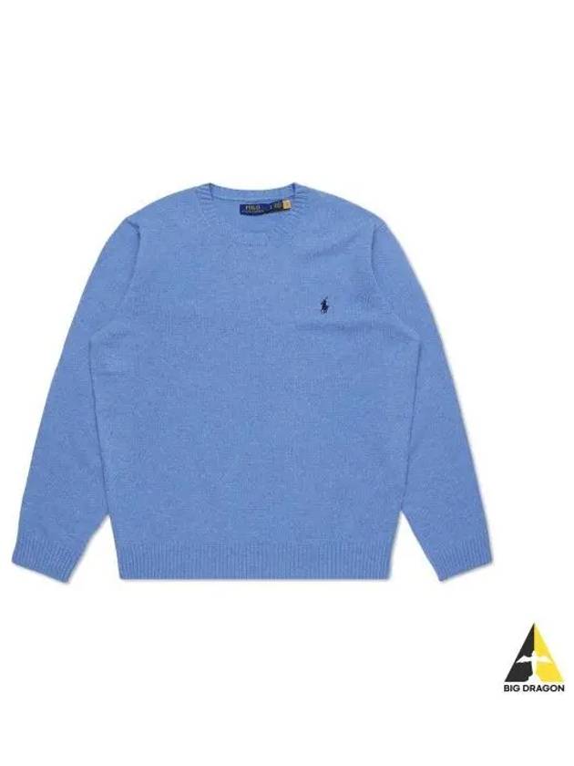 Wool Cashmere Crew Neck Sweater Blue - POLO RALPH LAUREN - BALAAN 1