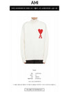 Heart Logo Knit Turtleneck White - AMI - BALAAN 3