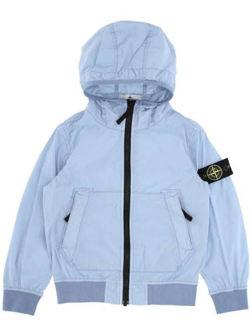 Kids Panno Speciale Reflective Mesh Zip Up Hoodie Blue - STONE ISLAND - BALAAN 1