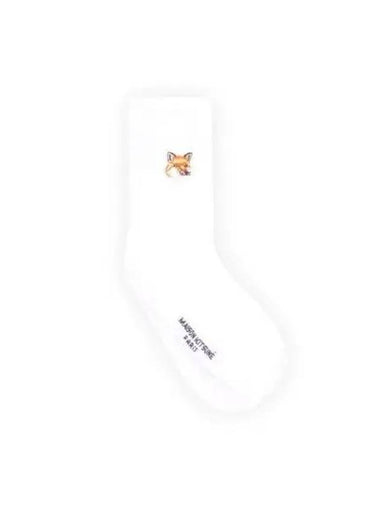 Tonal Fox Head Socks White Light Green KU06407KT0010 - MAISON KITSUNE - BALAAN 1