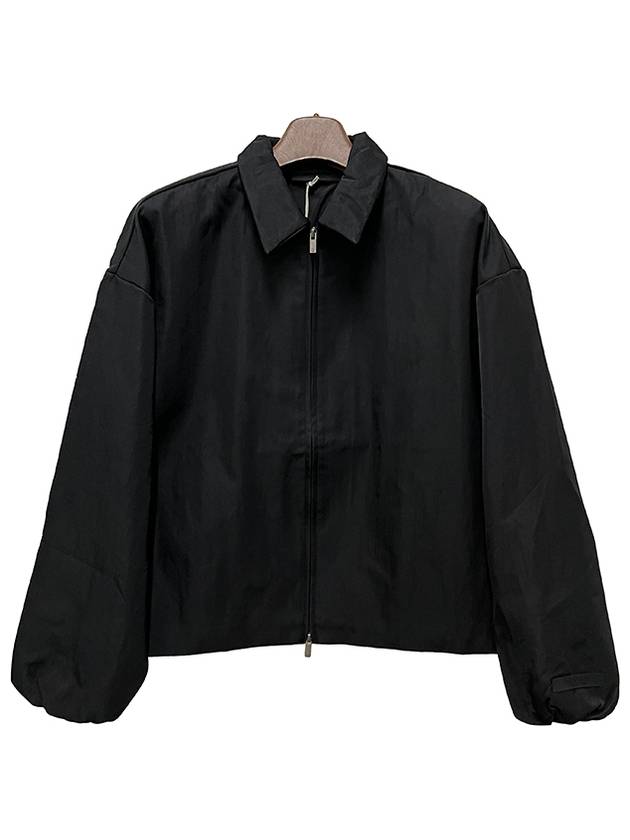 Essential Back Logo Textured Nylon Trucker Jacket Black - FEAR OF GOD ESSENTIALS - BALAAN 3