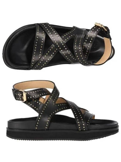 Neryse Studded Cross Strap Sandals Black - ISABEL MARANT - BALAAN 2