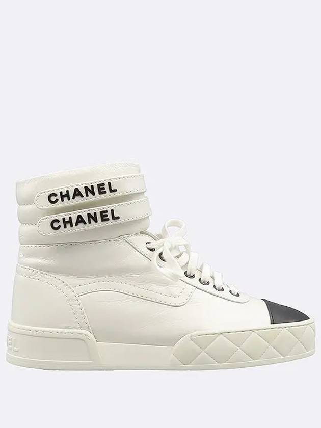 G45312 White leather high top sneakers size 38 - CHANEL - BALAAN 3