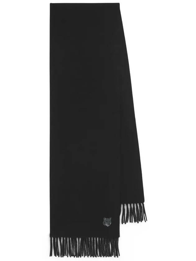 Wool Fox Head Muffler Black - MAISON KITSUNE - BALAAN 3