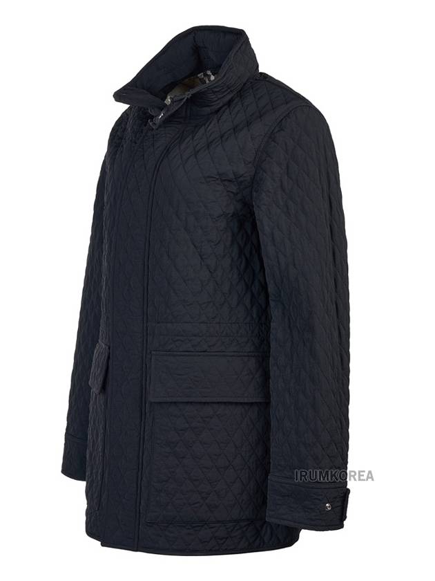 Check Hooded Quilted Jacket Black - BURBERRY - BALAAN 3