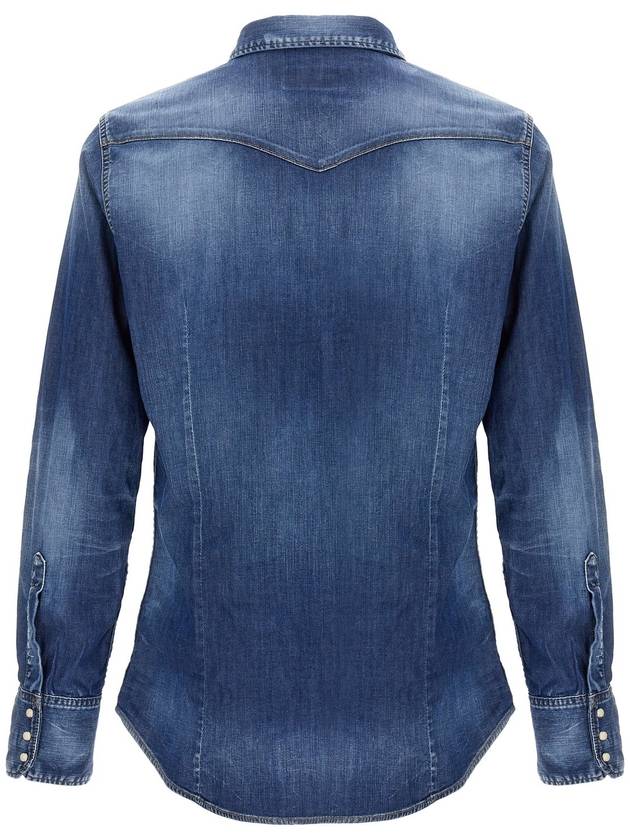 24FW Long Sleeve Shirt S74DM0846S30341 470 Blue - DSQUARED2 - BALAAN 4