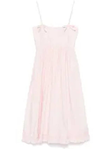 Poplin strap midi dress pink - GANNI - BALAAN 1