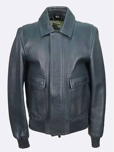 3891040 Dark green color men s leather jacket 48 - BURBERRY - BALAAN 1