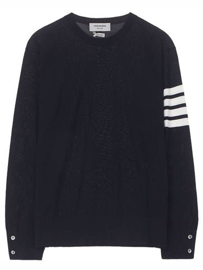 4 Bar Stripe Classic Wool Knit Top Navy - THOM BROWNE - BALAAN 2