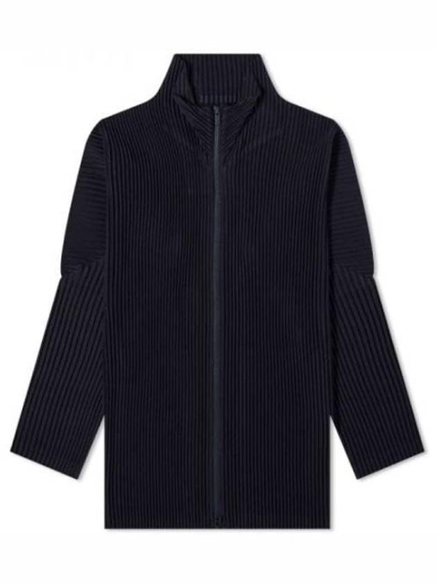 Pleated Full Zipper Cardigan Navy - ISSEY MIYAKE - BALAAN 2