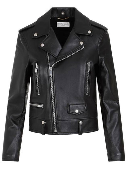 Classic Lambskin Biker Jacket Black - SAINT LAURENT - BALAAN 2