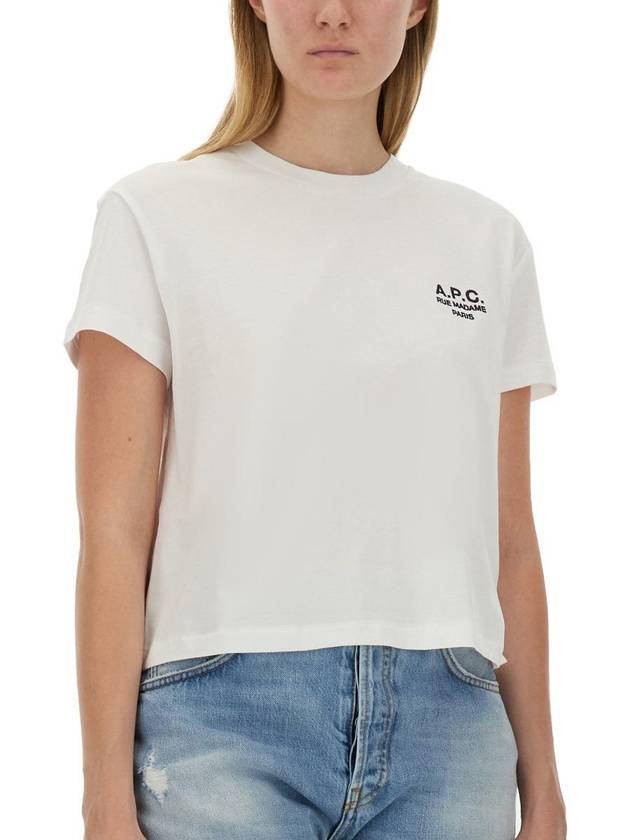 Boxy Rue Madame Short Sleeve T-Shirt White - A.P.C. - BALAAN 5