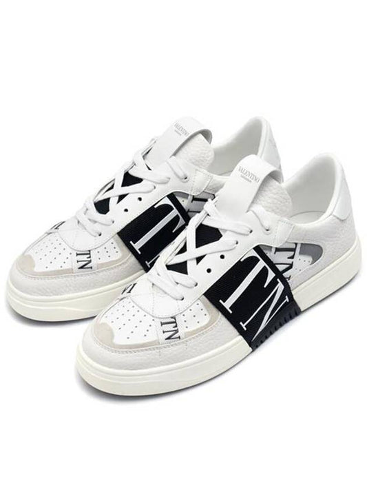 Logo Band VL7N Calfskin Low Top Sneakers Black White - VALENTINO - BALAAN 2