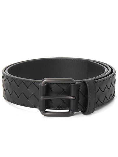 Intrecciato Leather Belt Black - BOTTEGA VENETA - BALAAN 2