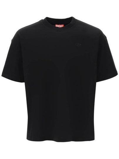 Maxi Oval D Embroidered Short Sleeve T-Shirt Black - DIESEL - BALAAN 2