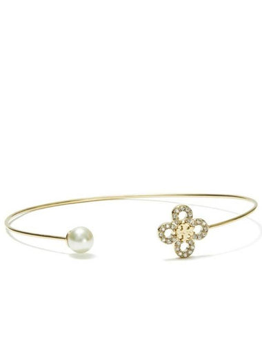 Kira Clover Pearl Cuff Bracelet Gold - TORY BURCH - BALAAN 1