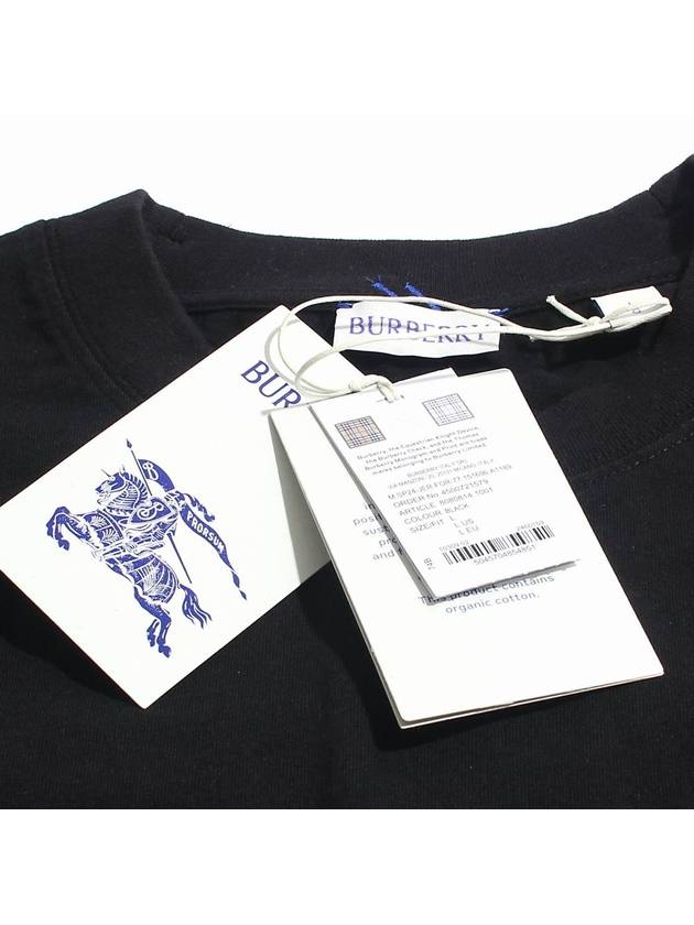 Equestrian Knight Patch Cotton Short Sleeve T-Shirt Black - BURBERRY - BALAAN 7