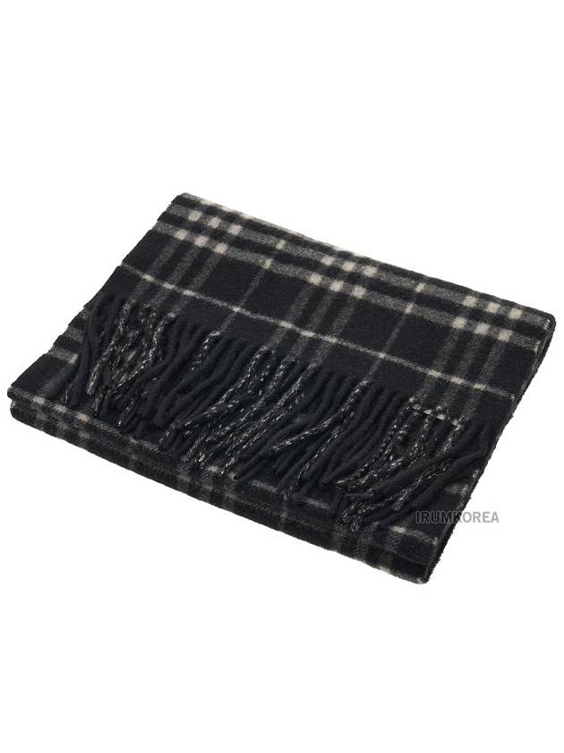 Check Reversible Cashmere Scarf Black - BURBERRY - BALAAN 3