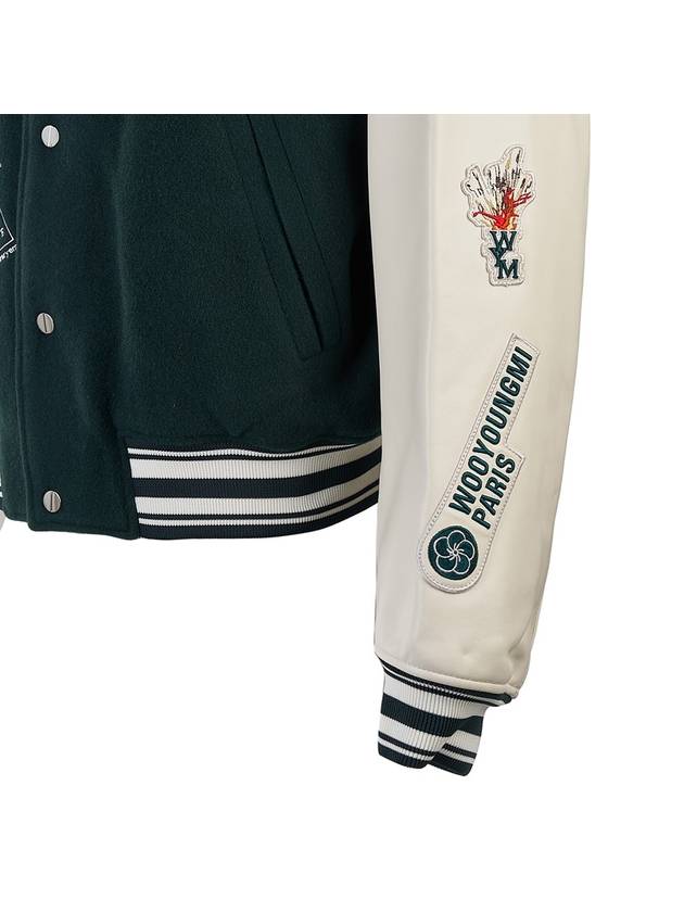 Volcano Varsity Bomber Jacket Green - WOOYOUNGMI - BALAAN 9