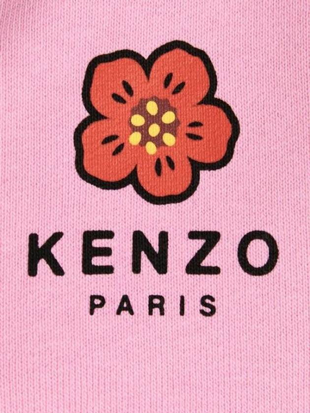 Boke Flower Logo Print V Neck Cardigan Rose - KENZO - BALAAN 5