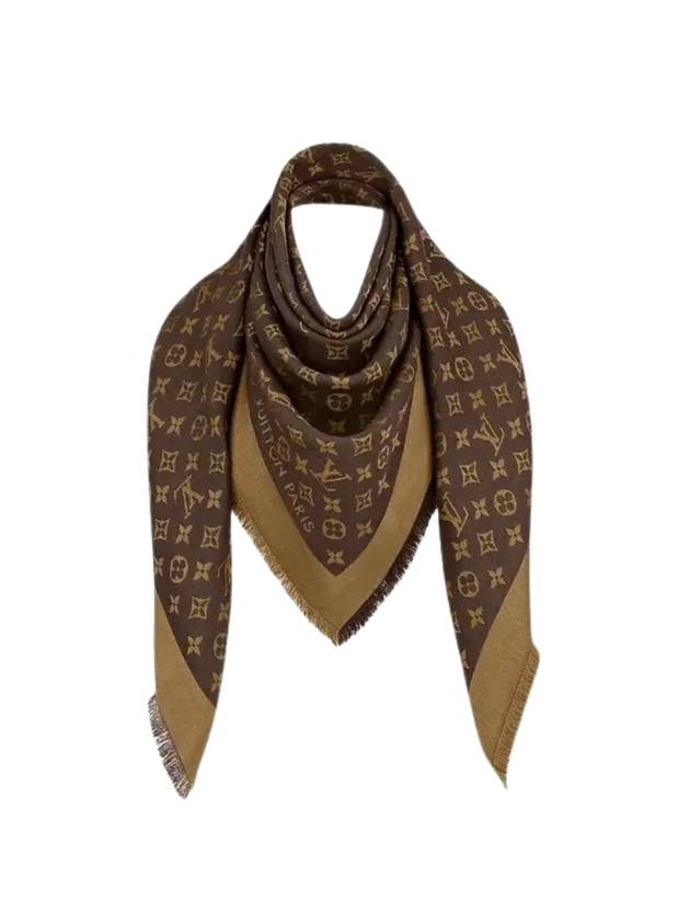 Monogram Denim Scarf Brown - LOUIS VUITTON - BALAAN 1