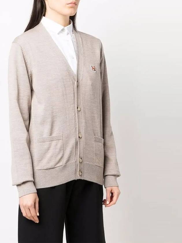 Fox Head Patch Classic Cardigan Beige Melange - MAISON KITSUNE - BALAAN 4